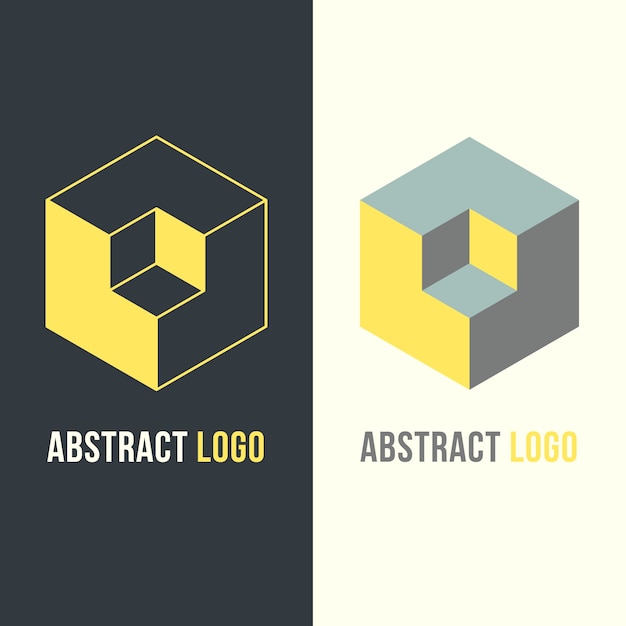 Vecteur gratuit logo de conception abstraite en deux versions