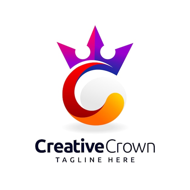 Logo De La Couronne Créative Avec Le Concept De La Lettre C Vecteur Premium
