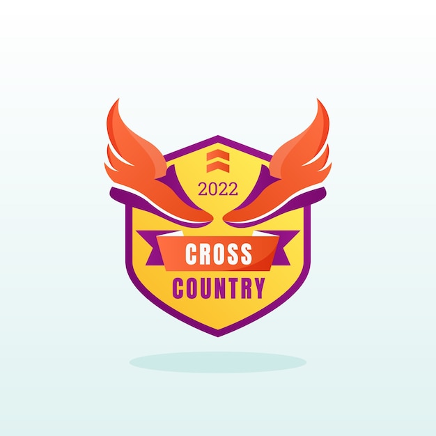 Vecteur gratuit logo de cross-country dégradé