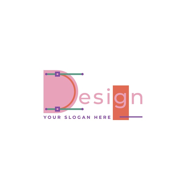 Vecteur gratuit logo design avec espace réservé à slogan