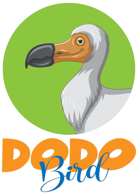 Vecteur gratuit logo de dessin animé animal d'extinction d'oiseau dodo