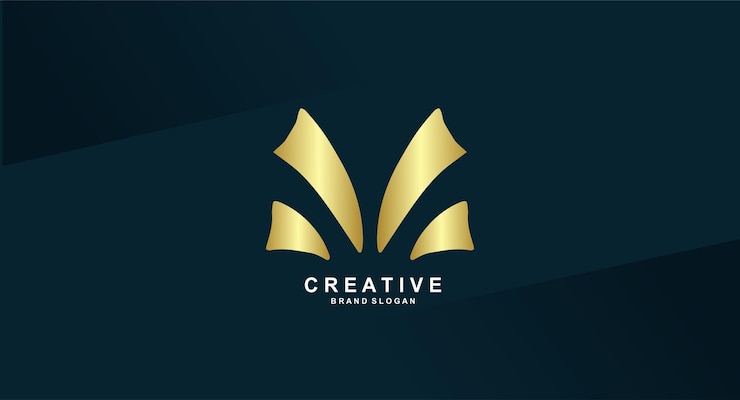 Vecteur gratuit logo doré et noir qui dit marque créative.