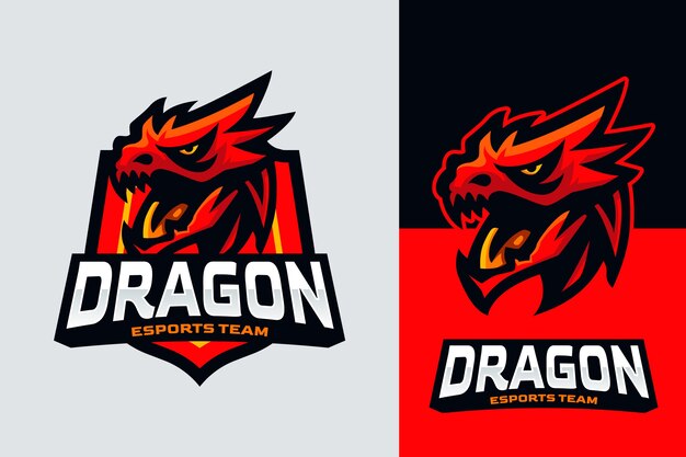 Logo de dragon dessiné à la main