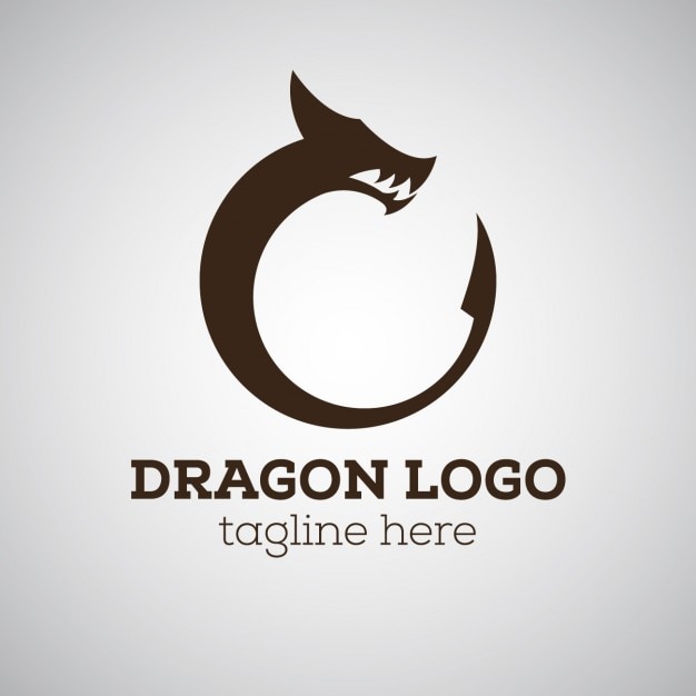 Vecteur gratuit logo dragon avec slogan