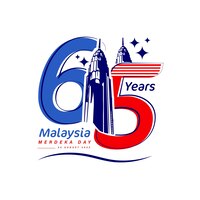 Logo du 65e jour de la merdeka en malaisie