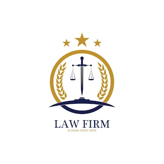 Logo du cabinet d'avocats et modèle de conception d'icônes-vecteur