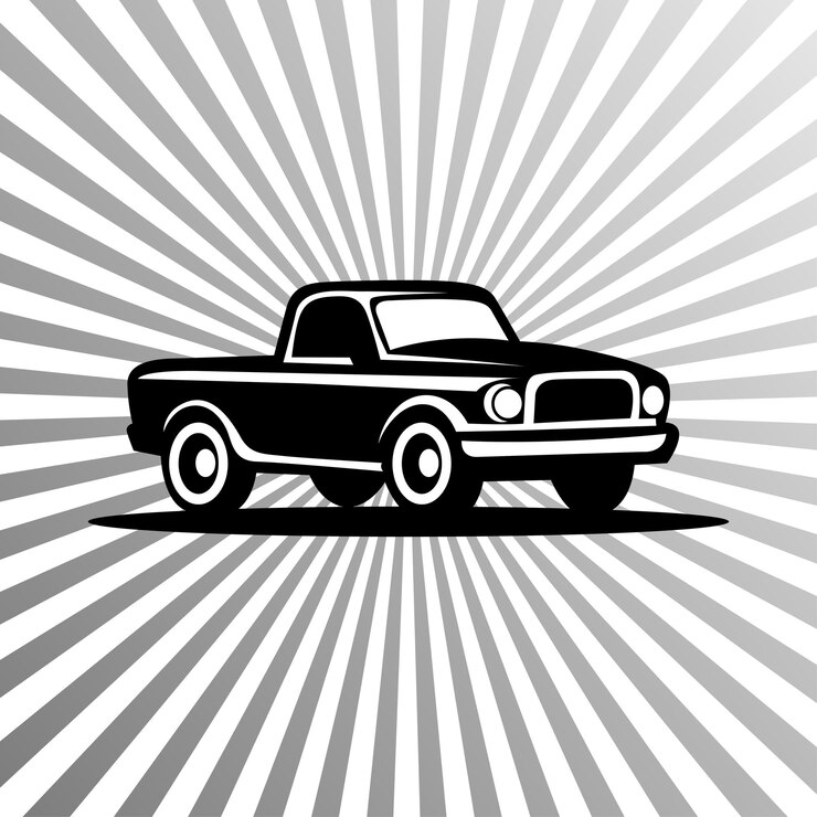 Vecteur gratuit logo du camion à silhouette noire