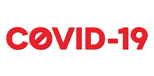 Logo du coronavirus covid-19. bannière avec signe covid-19 en couleurs rouges isolés sur fond blanc