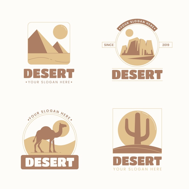 Vecteur gratuit logo du désert design plat