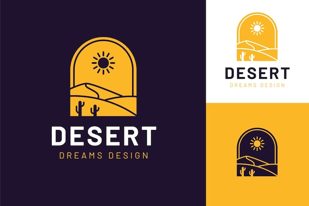 Vecteur gratuit logo du désert plat