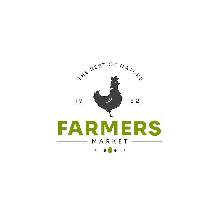 Vecteur gratuit logo du marché des agriculteurs design plat