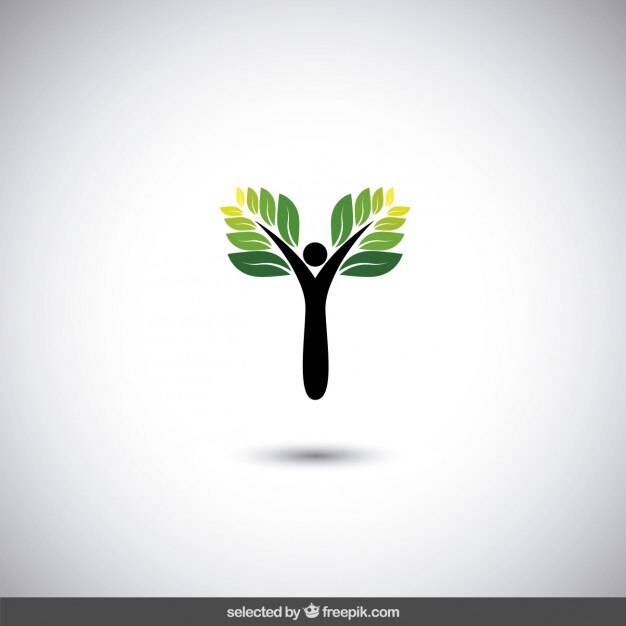 Logo Eco avec arbre abstrait