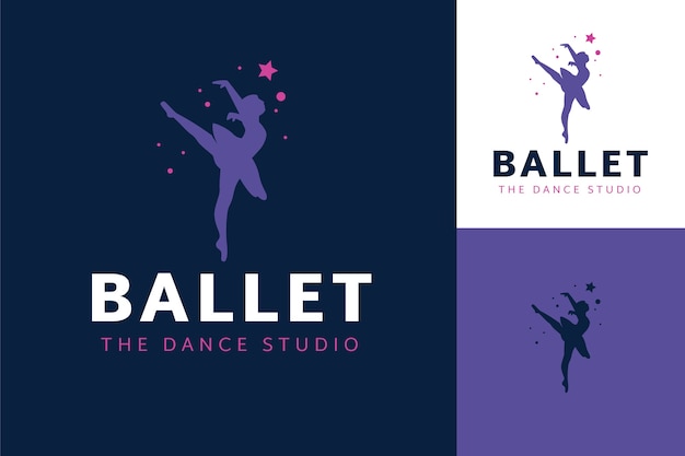 Vecteur gratuit logo de l'école de danse dessiné à la main