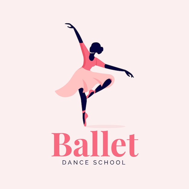 Vecteur gratuit logo de l'école de danse dessiné à la main