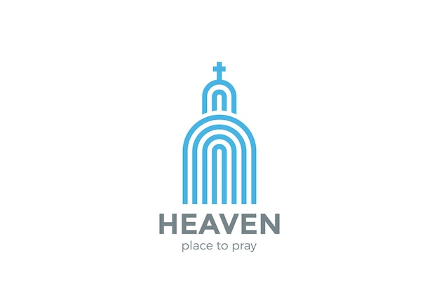 Logo de l'église Logo de la religion. Style linéaire