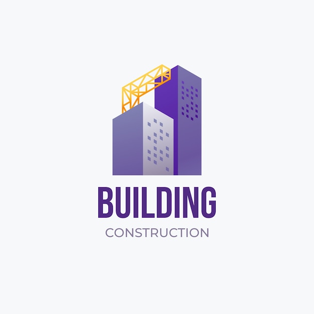 Vecteur gratuit logo de l'entreprise de construction dégradé