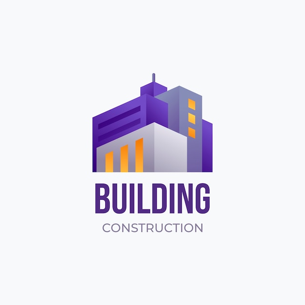 Vecteur gratuit logo de l'entreprise de construction dégradé