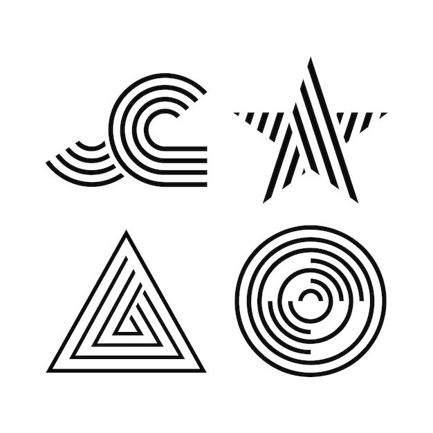 Vecteur gratuit logo d'entreprise linéaire minimaliste