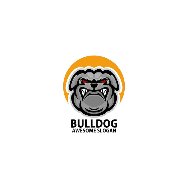 Vecteur gratuit logo d'esport de jeu de conception de bouledogue en colère