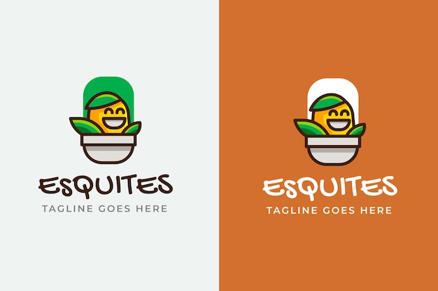 Vecteur gratuit logo d'esquites design plat