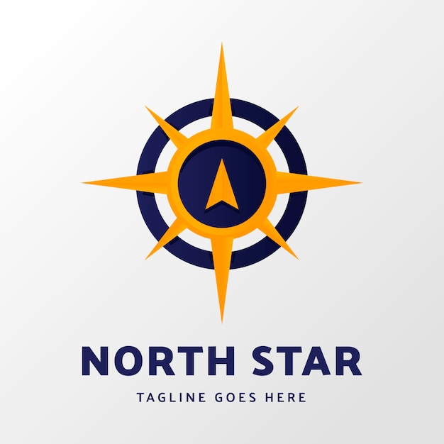 Vecteur gratuit logo d'étoile du nord de couleur dégradée