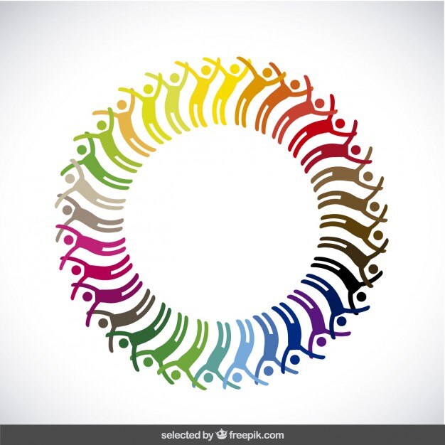Logo faite avec des silhouettes humaines ondulées