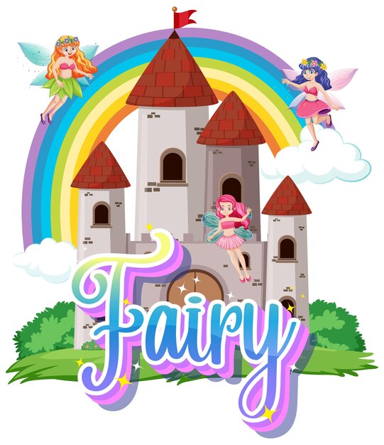 Logo de fée avec petites fées