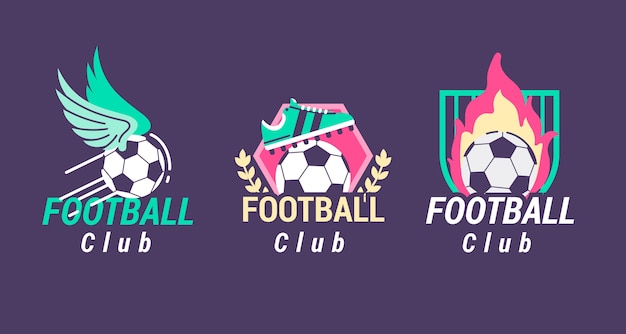 Logo De Football Américain Design Plat Dessiné à La Main