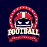 Vecteur gratuit logo de football américain design plat dessiné à la main