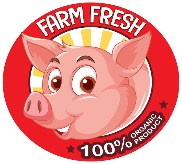 Logo Frais De La Ferme Porcine Pour Les Produits à Base De Porc