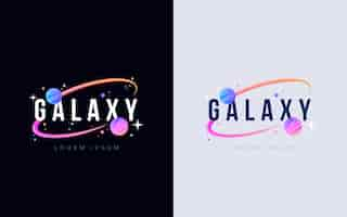 Vecteur gratuit logo de galaxie de couleur dégradée