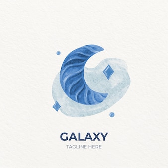Logo de galaxie peint à l'aquarelle