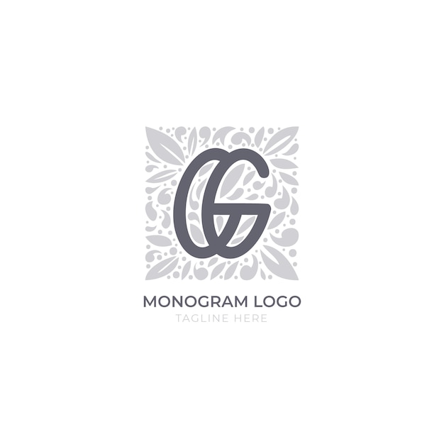 Logo Gg Design Plat Dessiné à La Main