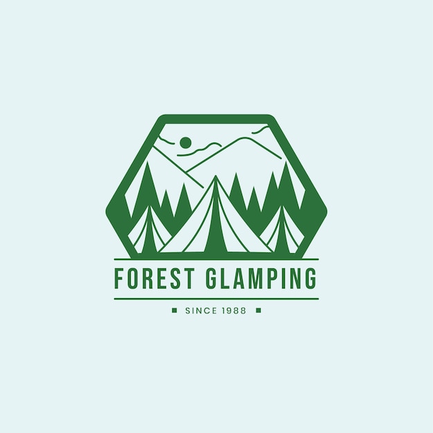 Logo de glamping dessiné à la main