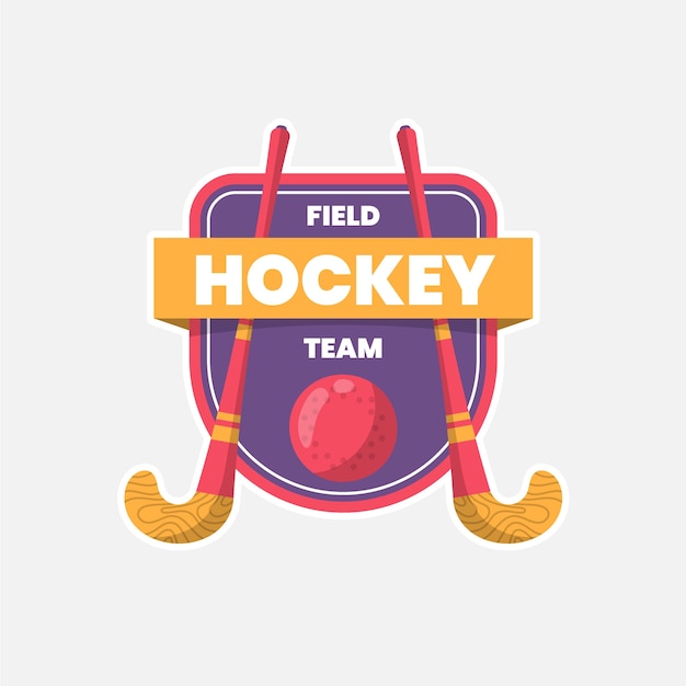 Vecteur gratuit logo de hockey design plat