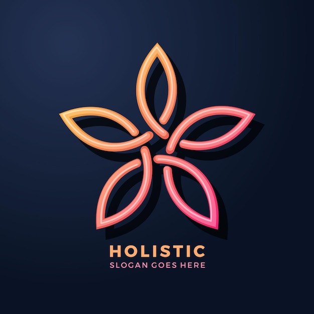 Vecteur gratuit logo holistique doré détaillé