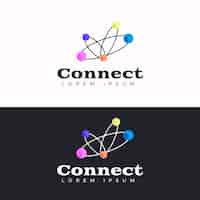 Vecteur gratuit logo hub design plat avec slogan