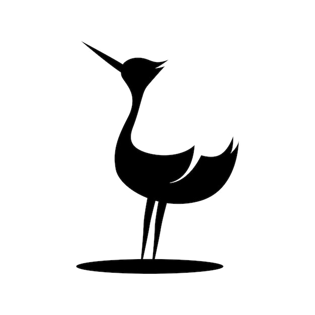 Logo icône silhouette noire cigogne