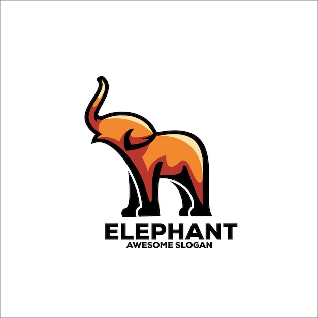 Vecteur gratuit logo d'illustration d'éléphant