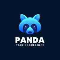 Vecteur gratuit le logo de l'illustration de la tête du panda est coloré.