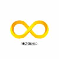 Vecteur gratuit logo infini or