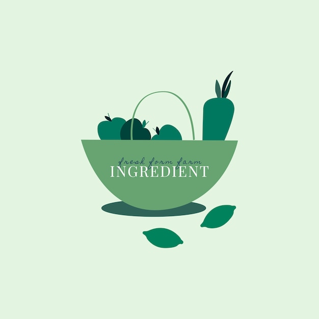 Vecteur gratuit logo d'ingrédients biologiques sains