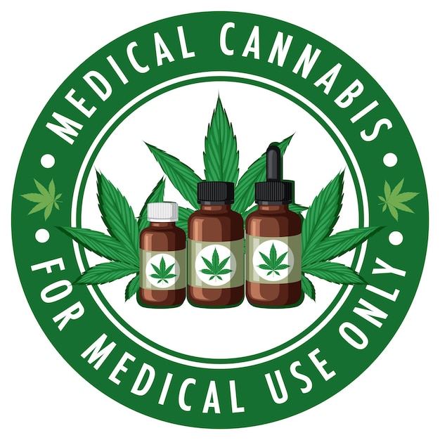 Logo D'insigne De Cannabis Médical