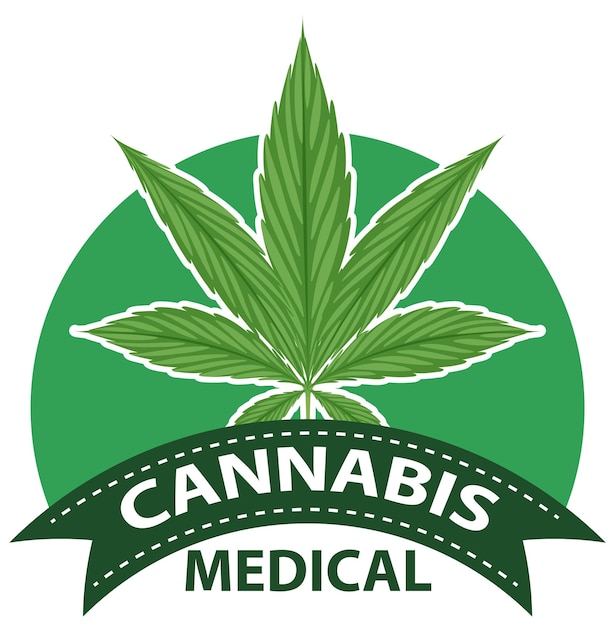 Logo D'insigne De Cannabis Médical