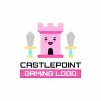 Vecteur gratuit logo de jeu de castlepoint mignon