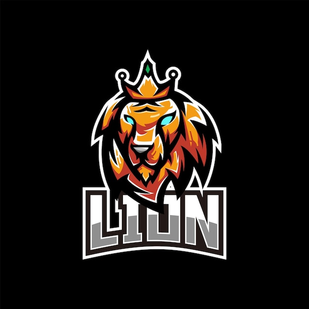 Vecteur gratuit logo de jeu de mascotte de lion esport