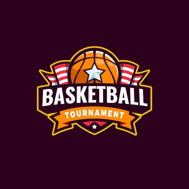 Logo de logo de basket-ball design plat
