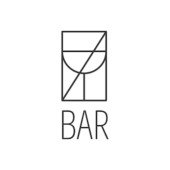 Logo. logo noir et blanc minimaliste pour bar alcoolisé, boutique, restaurant. verre abstrait pour vin rouge avec l'inscription 