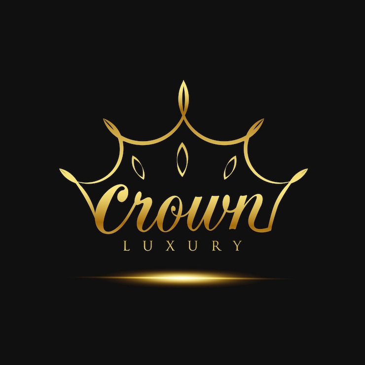 Vecteur gratuit logo de luxe couronne d'or