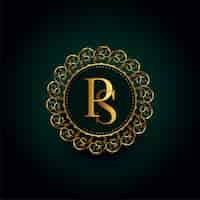 Vecteur gratuit logo de luxe doré royal p et s lettre